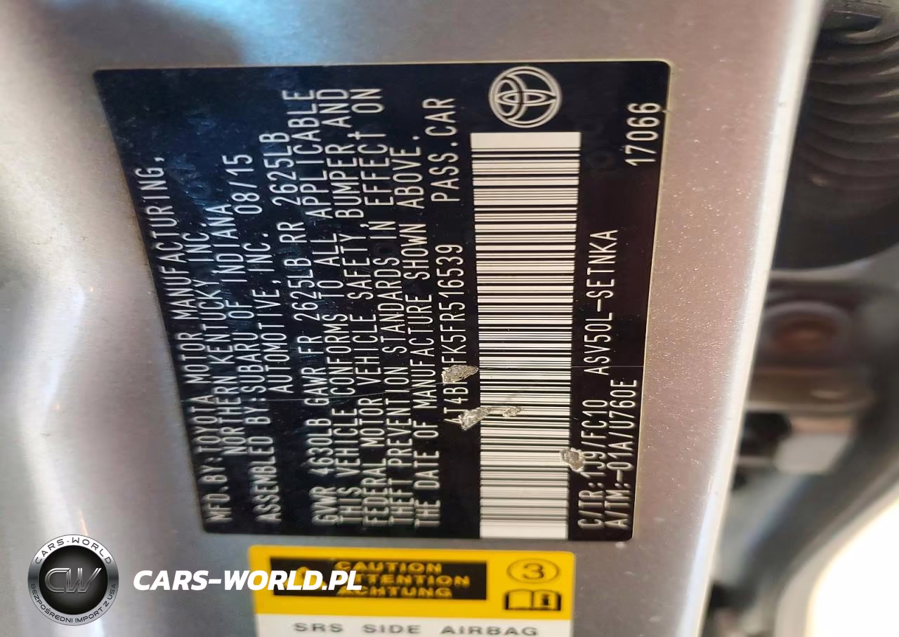 2015 Toyota Camry Le VIN:4T4BF1FK5FR516539 - 12