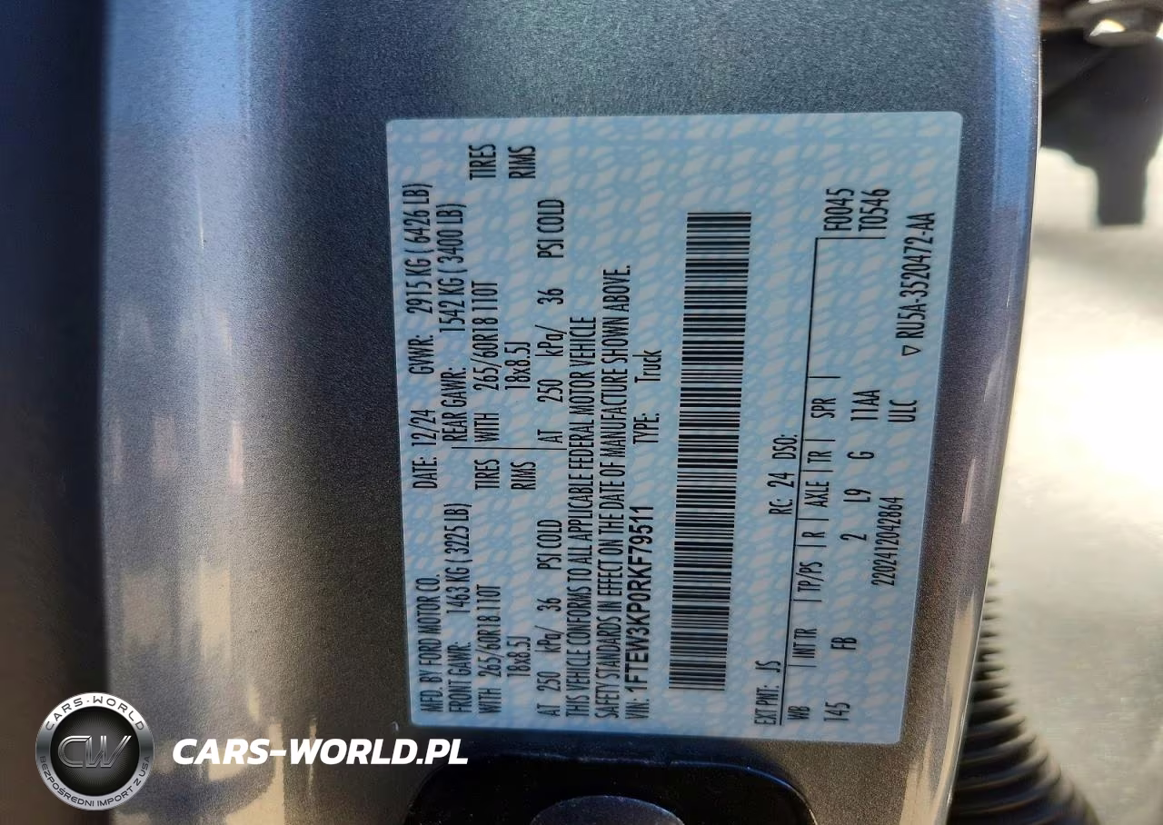 2024 Ford F150 Xlt VIN:1FTEW3KP0RKF79511 - 12