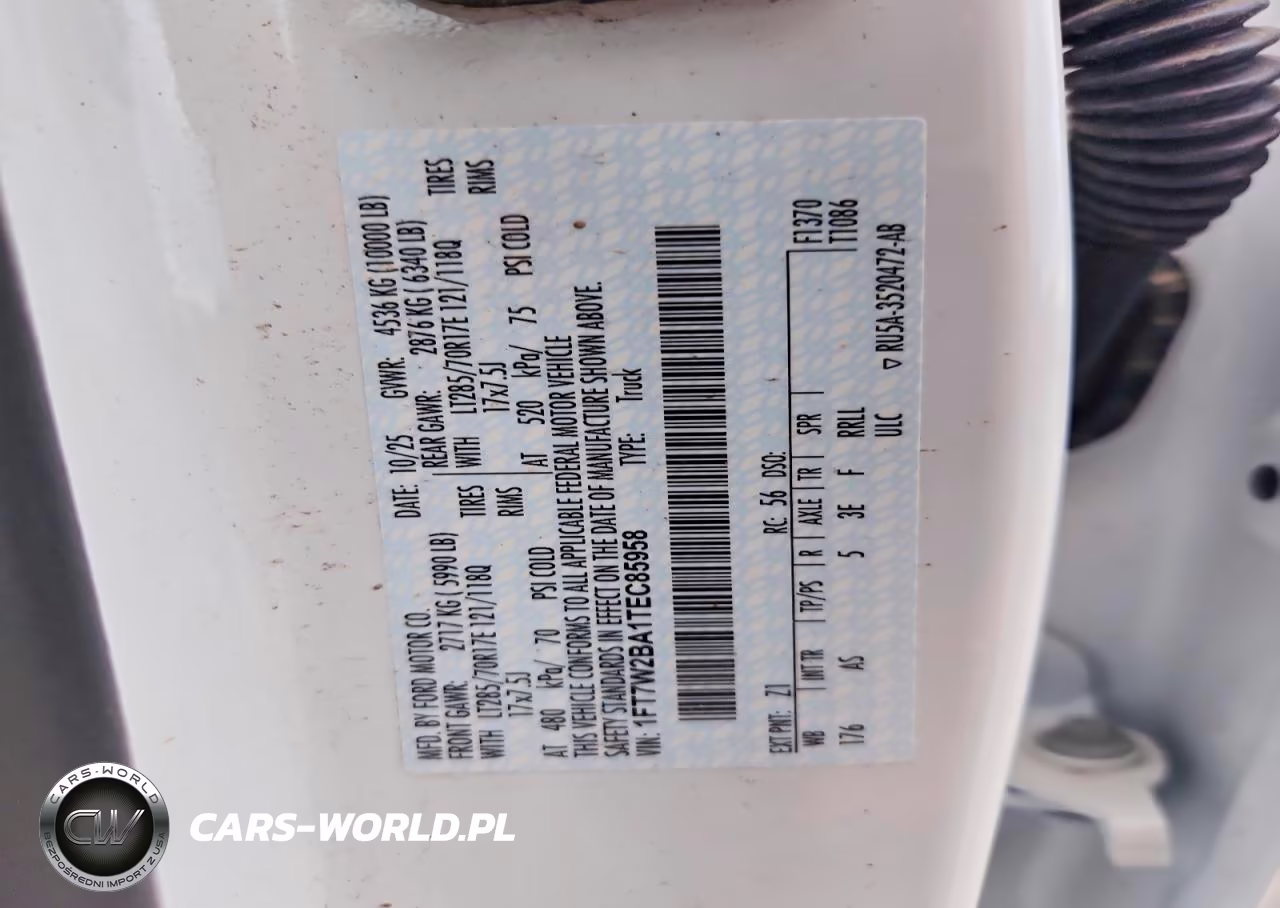 2026 Ford F250 Super Duty VIN:1FT7W2BA1TEC85958 - 12