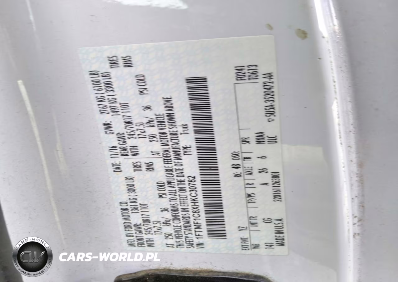 2017 Ford F150 VIN:1FTMF1C8XHKC30782 - 12
