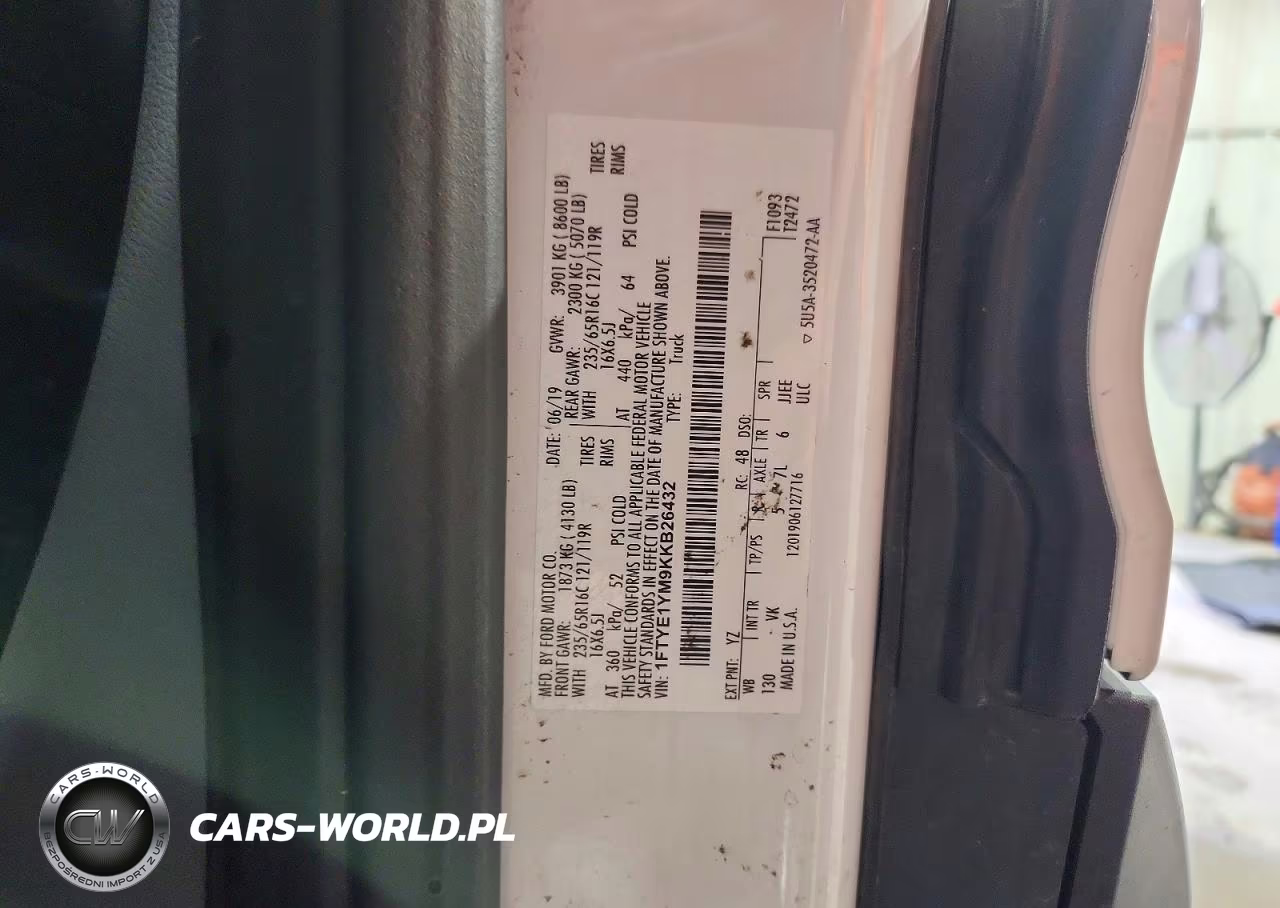 2019 Ford Transit T-150 VIN:1FTYE1YM9KKB26432 - 13