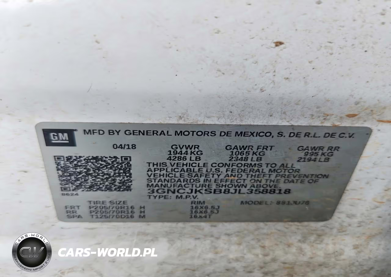 2018 Chevrolet Trax Ls VIN:3GNCJKSB8JL358818 - 13
