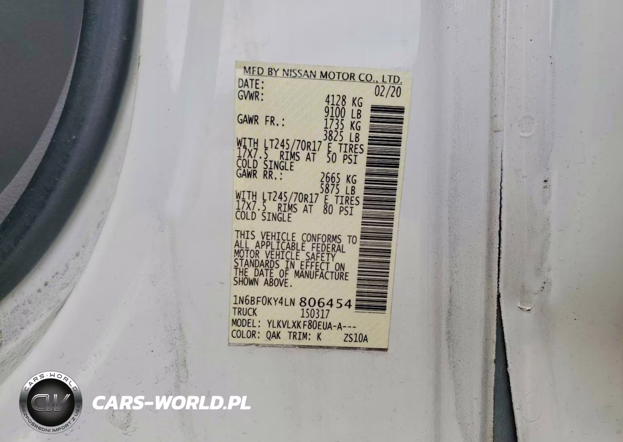 2020 Nissan Nv 2500 Hd Sv VIN:1N6BF0KY4LN806454 - 13