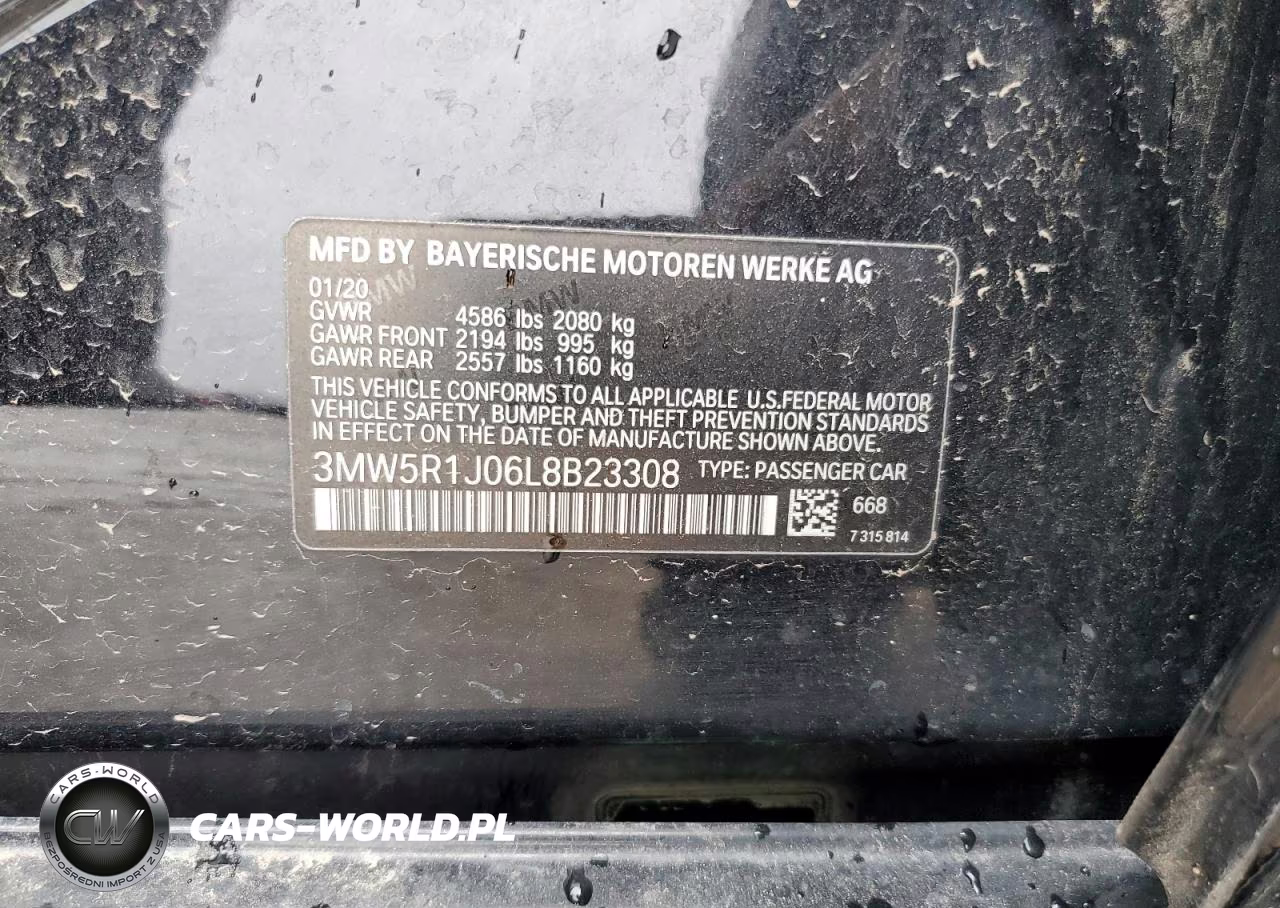 2020 BMW 330I VIN:3MW5R1J06L8B23308 - 12