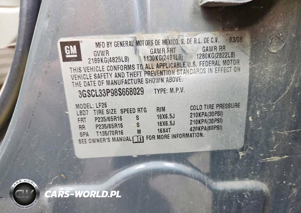 2008 Saturn Vue Xe VIN:3GSCL33P98S668029 - 13