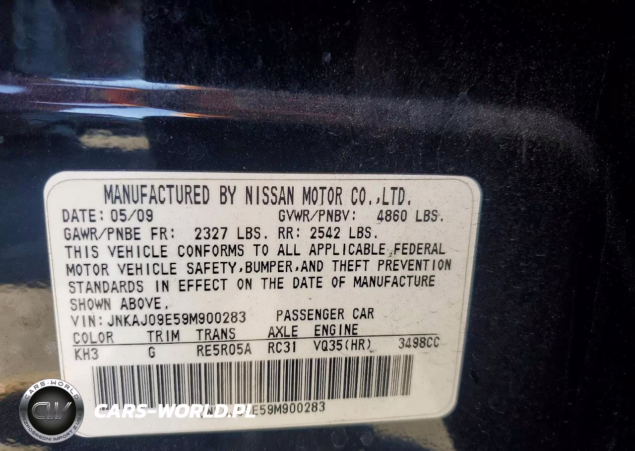 2009 Infiniti Ex35 Base VIN:JNKAJ09E59M900283 - 13