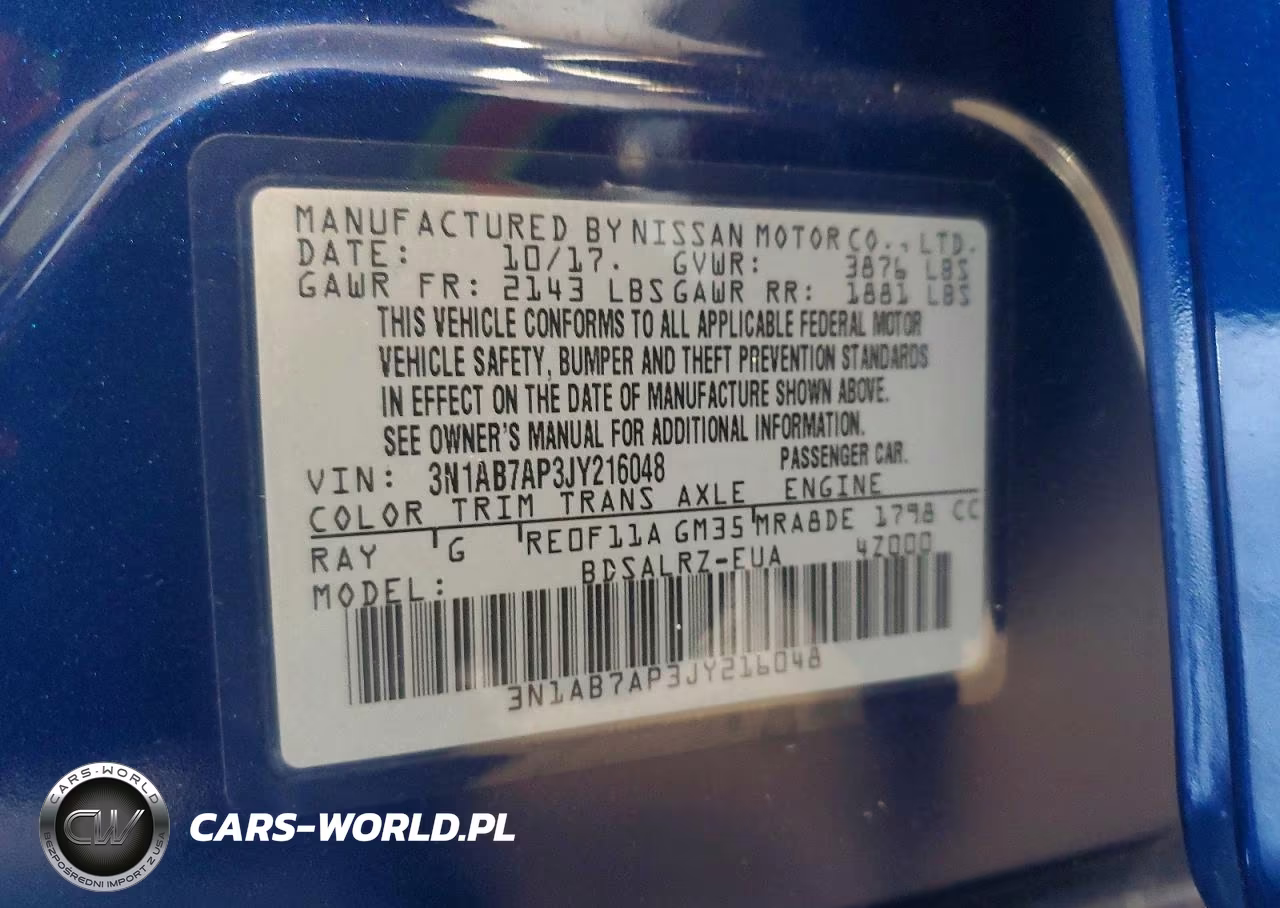 2018 Nissan Sentra Sr VIN:3N1AB7AP3JY216048 - 12