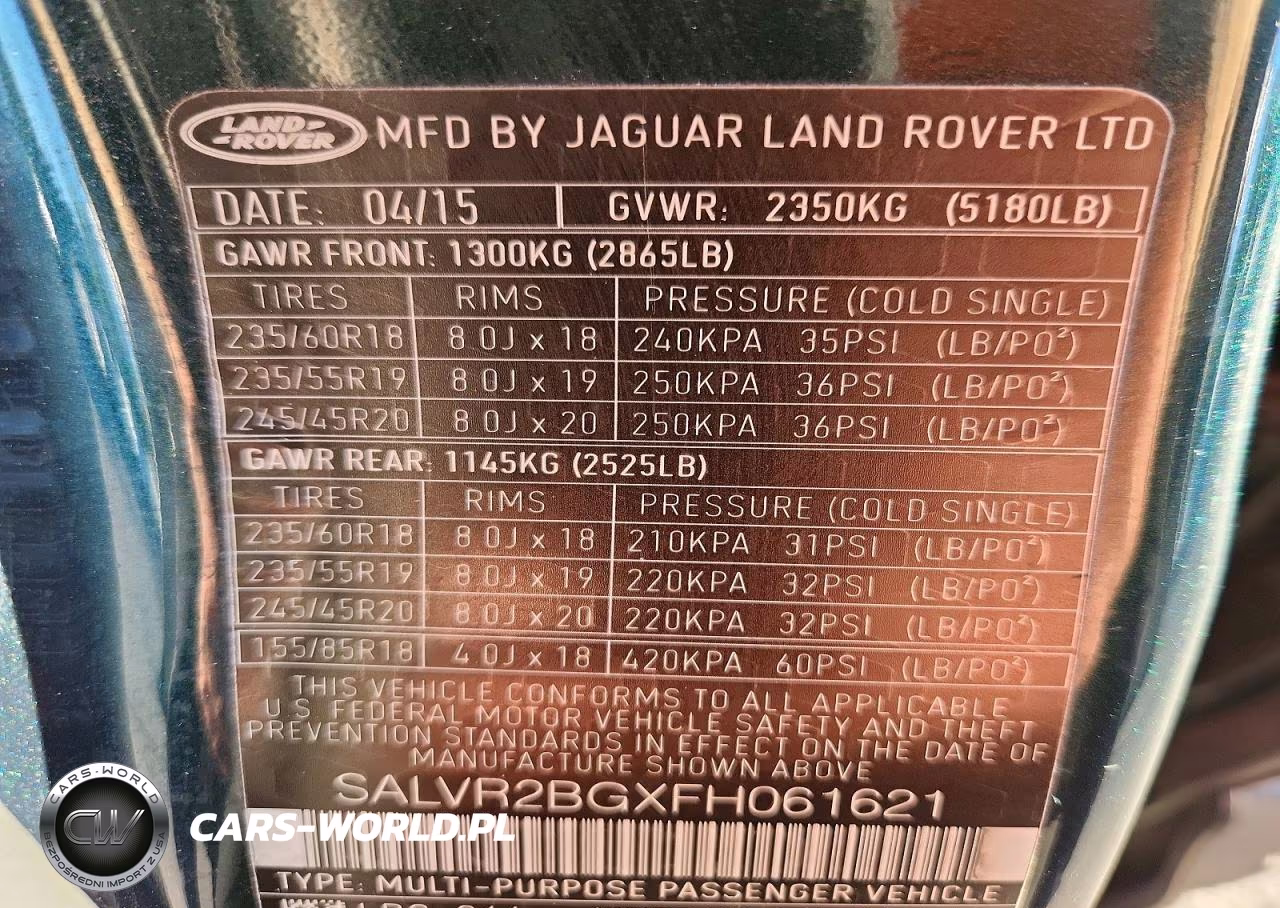 2015 Land Rover Range Rover Evoque Pure Premium VIN:SALVR2BGXFH061621 - 13