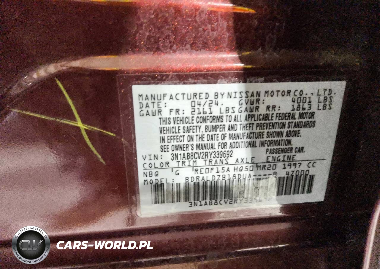 2024 Nissan Sentra Sv VIN:3N1AB8CV2RY339692 - 12