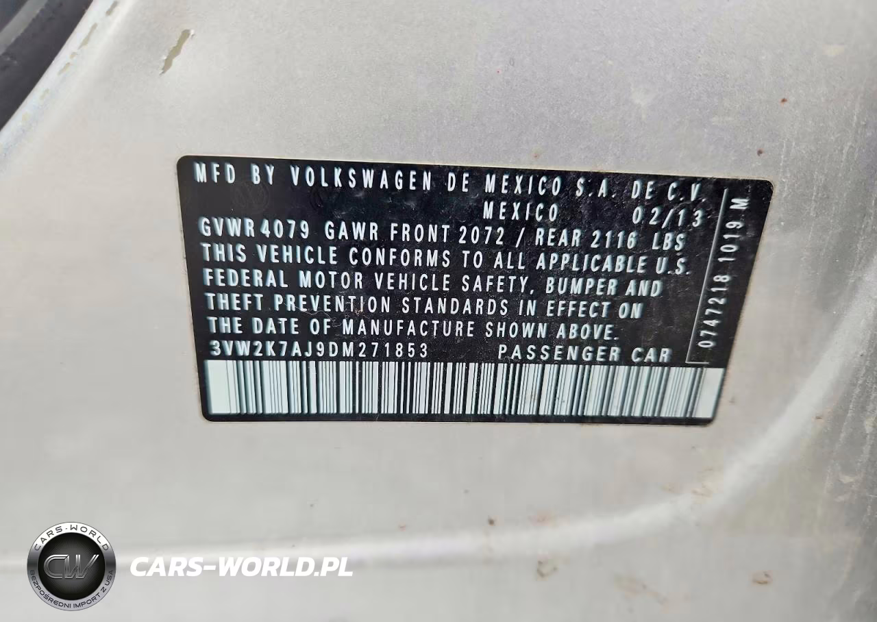 2013 Volkswagen Jetta Base VIN:3VW2K7AJ9DM271853 - 12