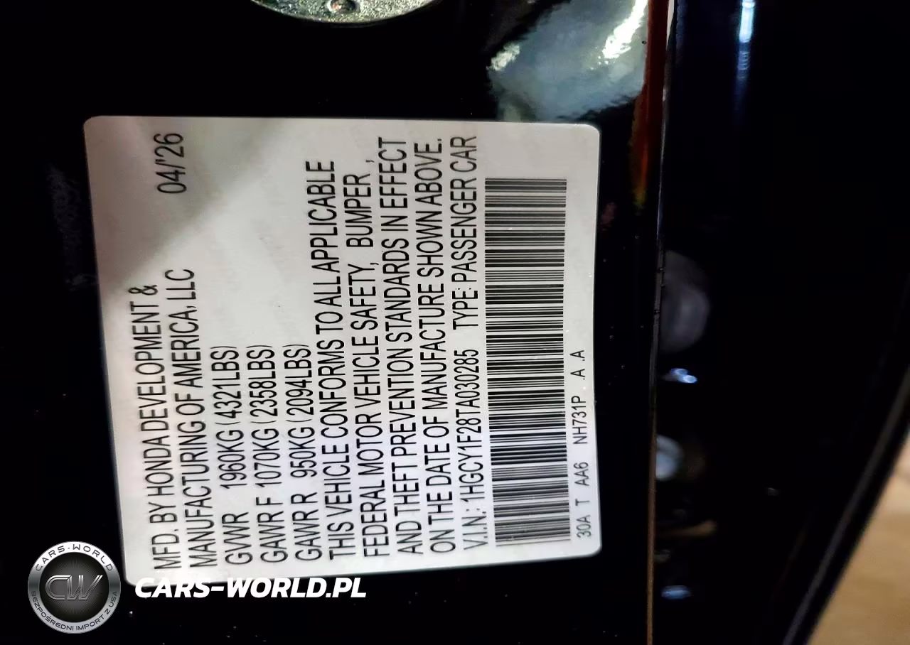 2026 Honda Accord Lx VIN:1HGCY1F28TA030285 - 12