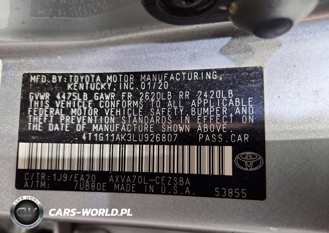 2020 Toyota Camry Se VIN:4T1G11AK3LU926807 - 13