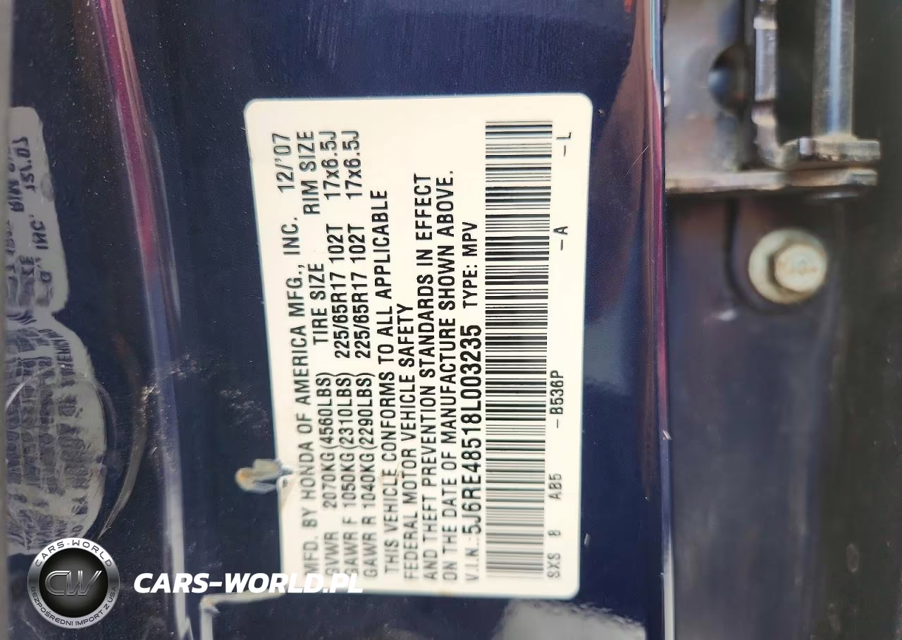 2008 Honda Cr-V Ex VIN:5J6RE48518L003235 - 13