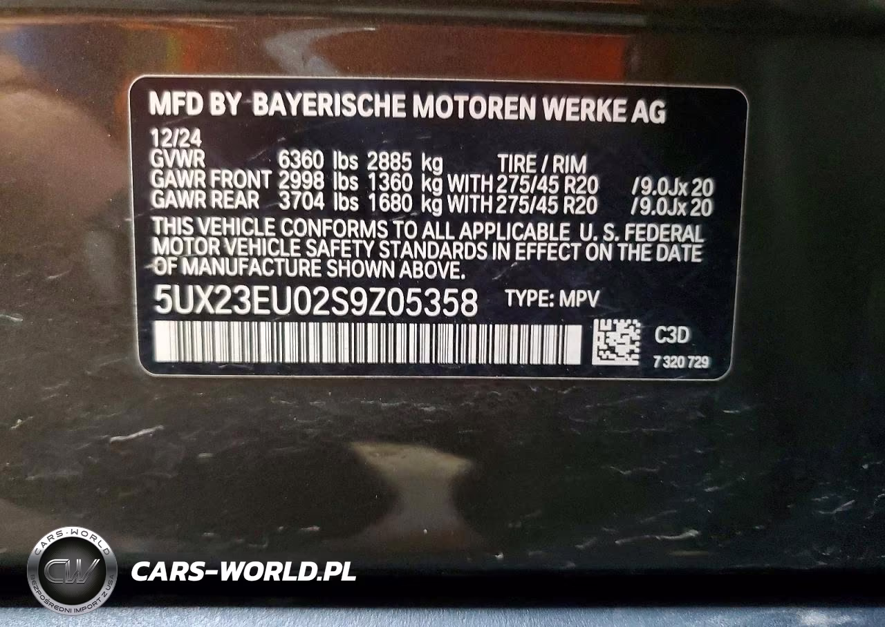 2025 BMW X5 xDrive40I VIN:5UX23EU02S9Z05358 - 13
