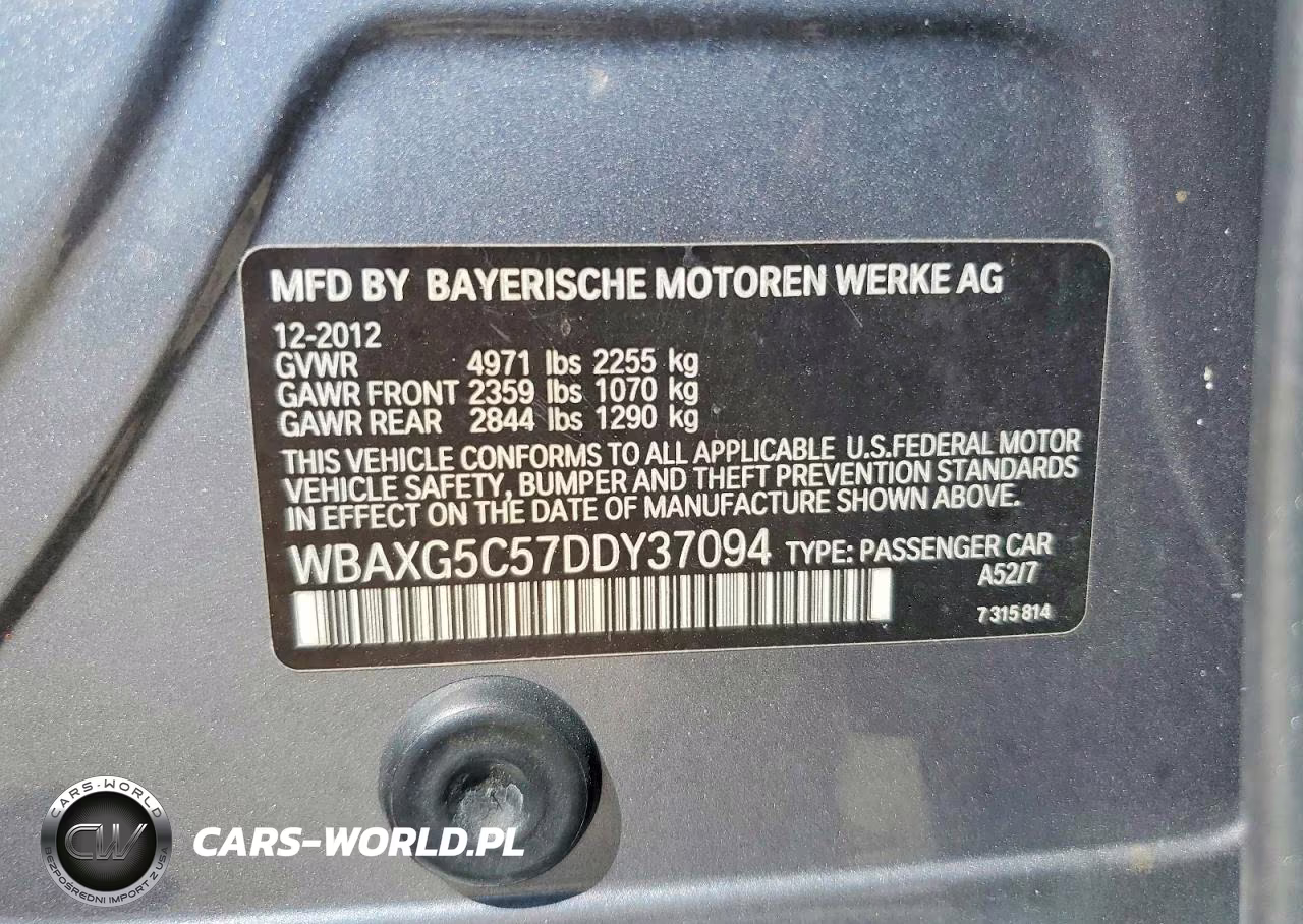 2013 BMW 528 I VIN:WBAXG5C57DDY37094 - 12