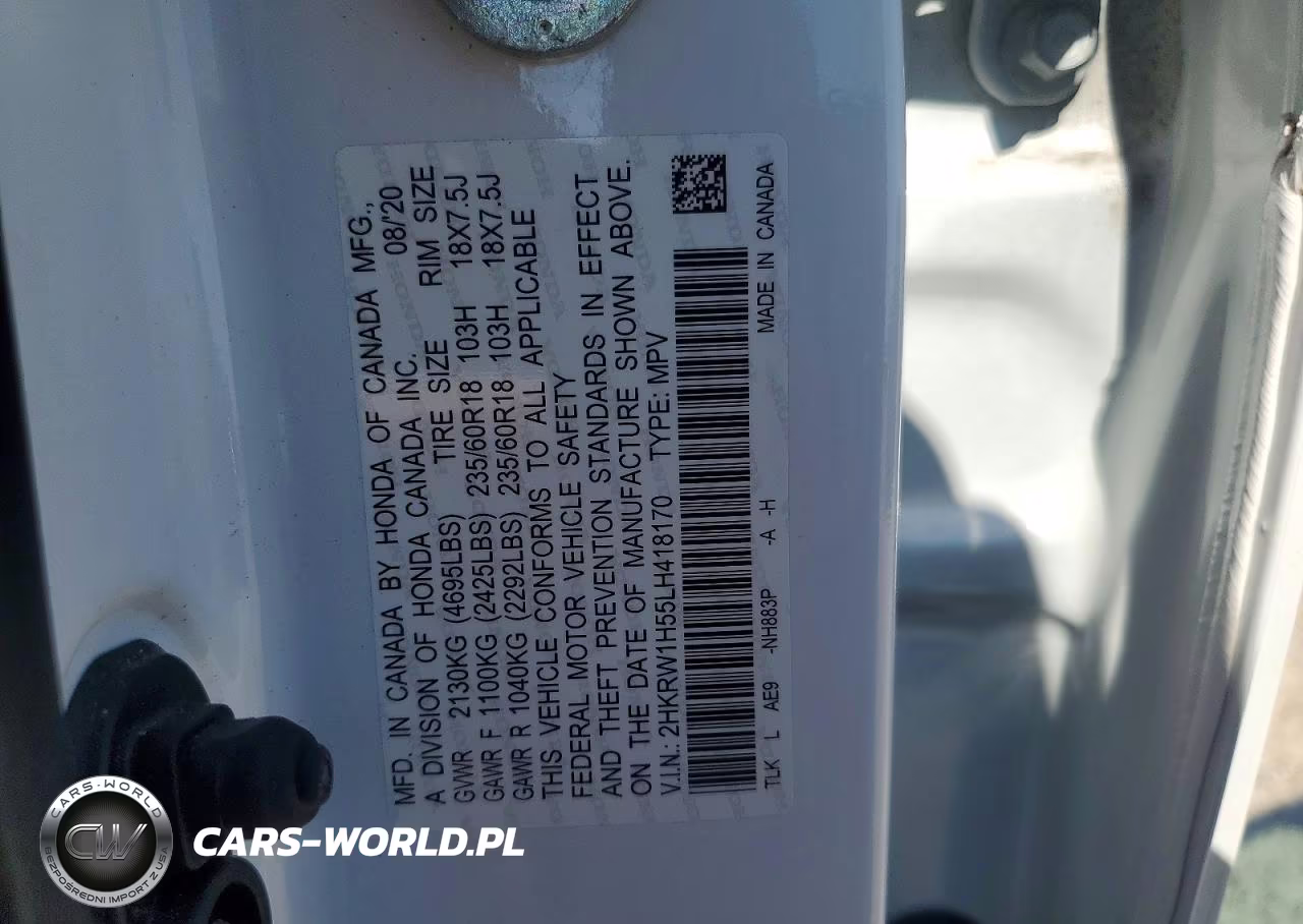 2020 Honda Cr-V Ex VIN:2HKRW1H55LH418170 - 13