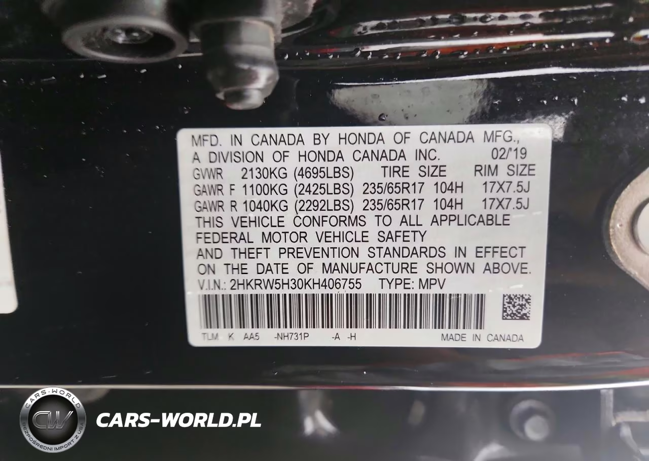 2019 Honda Cr-V Lx VIN:2HKRW5H30KH406755 - 13