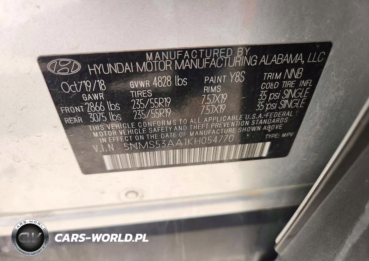 2019 Hyundai Santa Fe Limited 2.0T VIN:5NMS53AA1KH054770 - 14