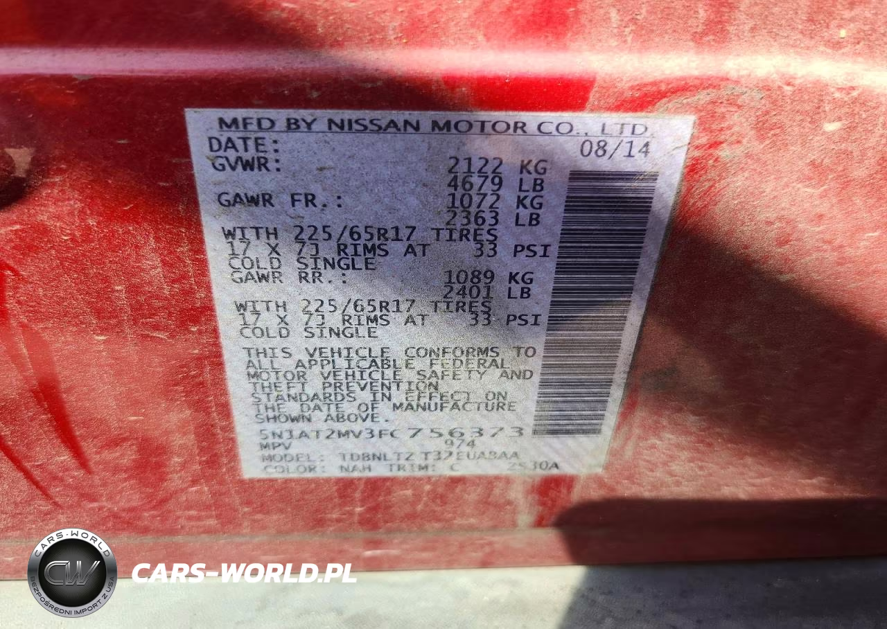 2015 Nissan Rogue Sv VIN:5N1AT2MV3FC756373 - 13