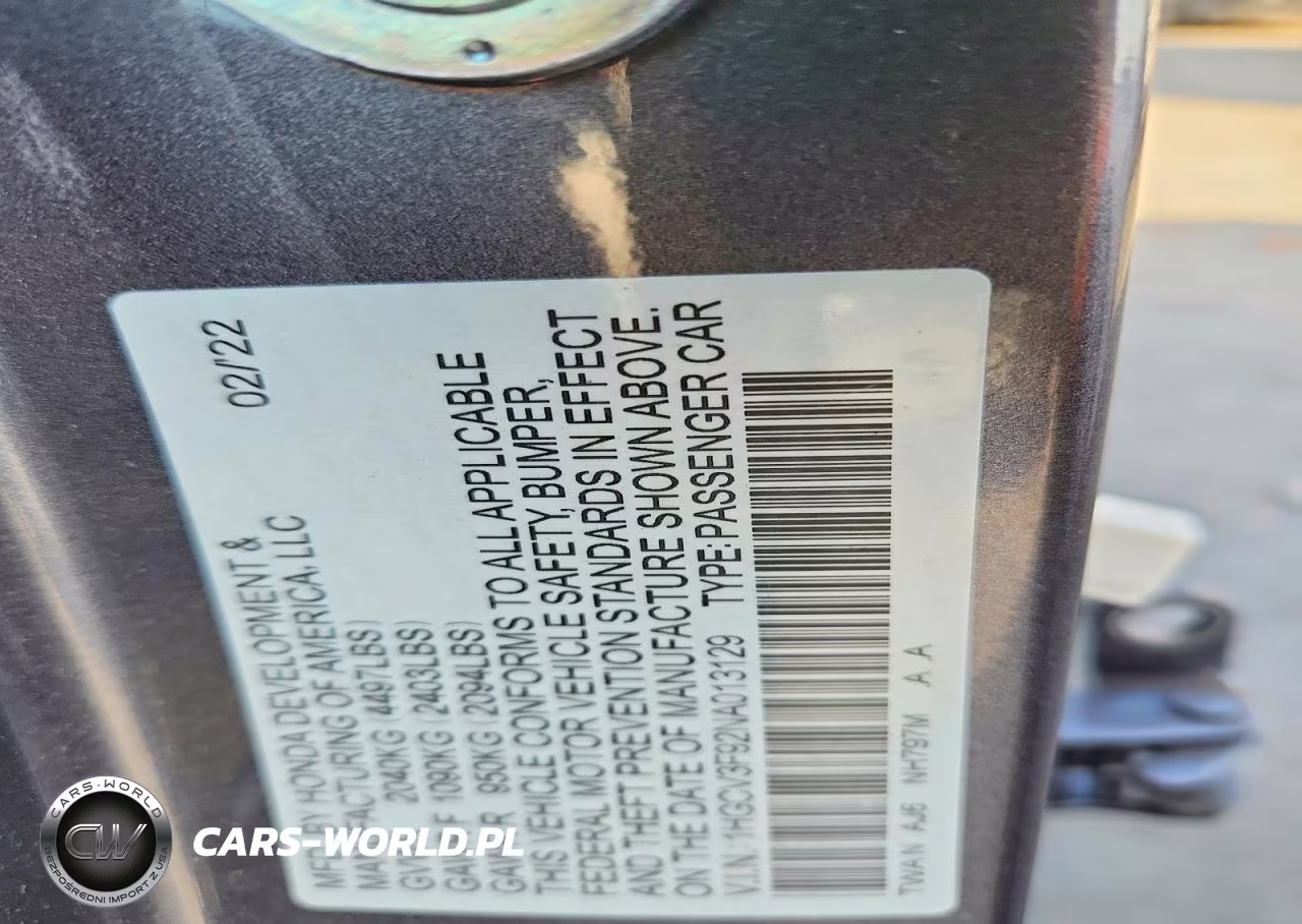 2022 Honda Accord Touring Hybrid VIN:1HGCV3F92NA013129 - 12
