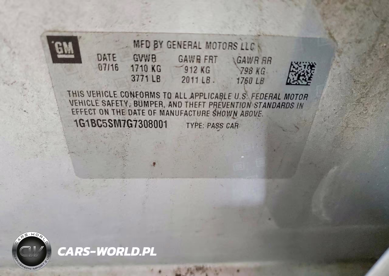 2016 Chevrolet Cruze Ls VIN:1G1BC5SM7G7308001 - 12
