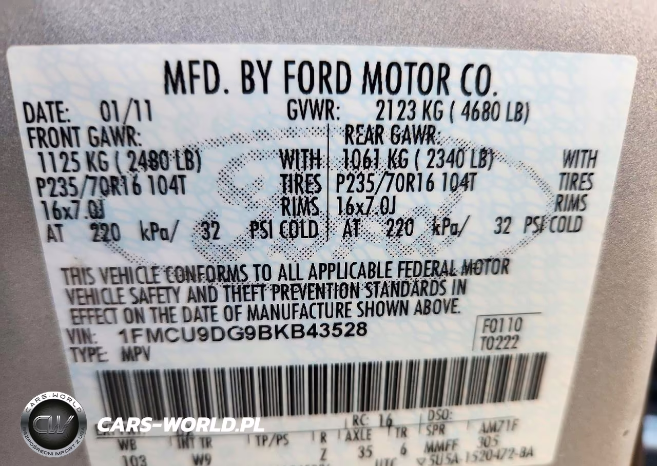 2011 Ford Escape Xlt VIN:1FMCU9DG9BKB43528 - 12