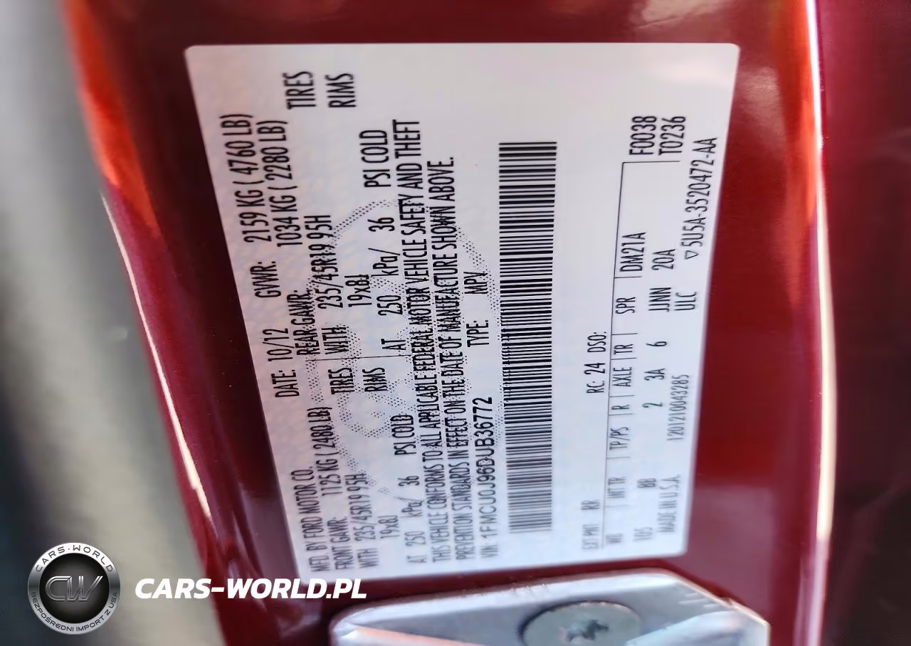 2013 Ford Escape Titanium VIN:1FMCU0J96DUB36772 - 13