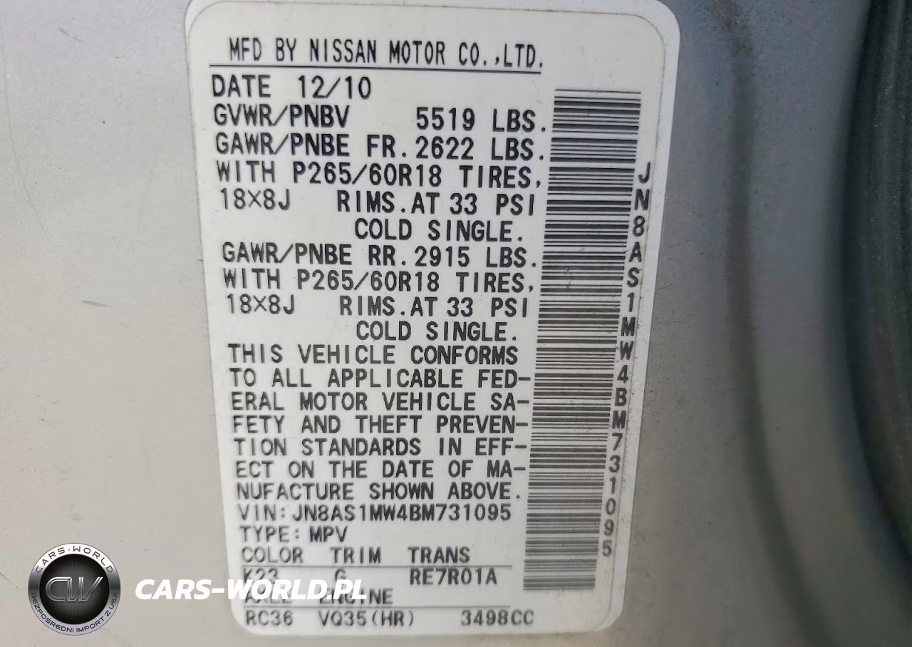 2011 Infiniti Fx35 Base VIN:JN8AS1MW4BM731095 - 14