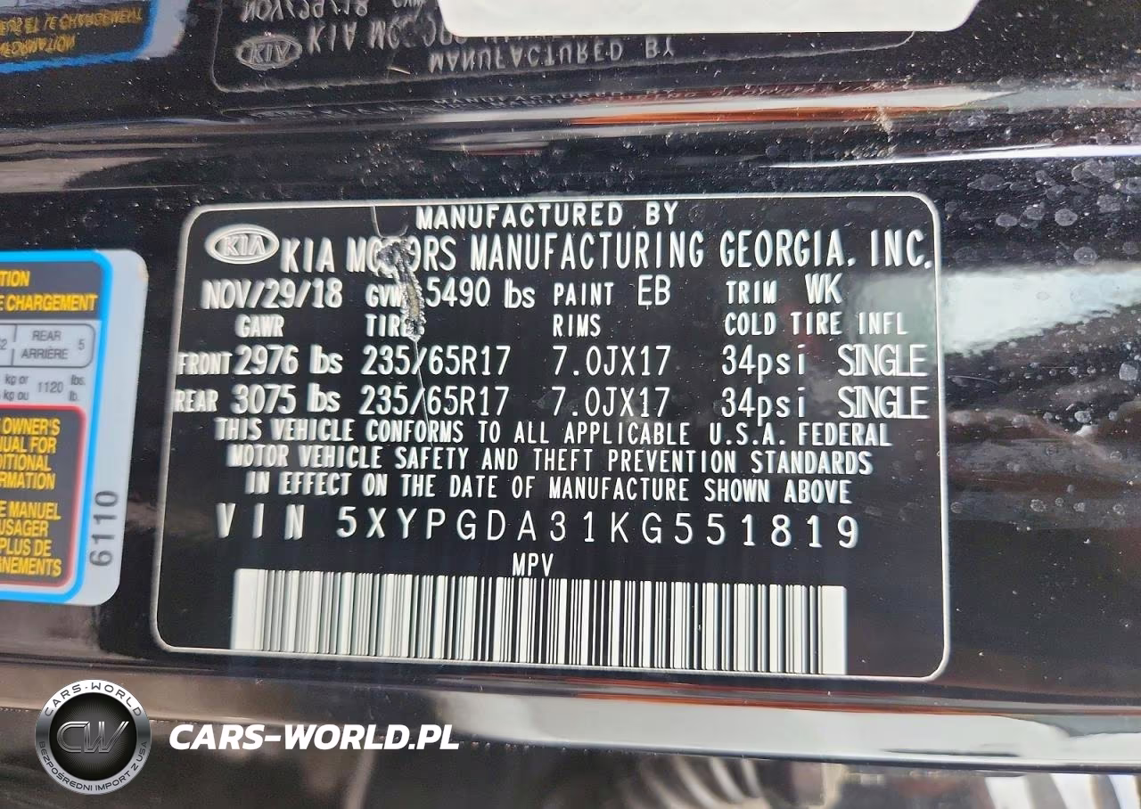 2019 Kia Sorento Lx VIN:5XYPGDA31KG551819 - 13