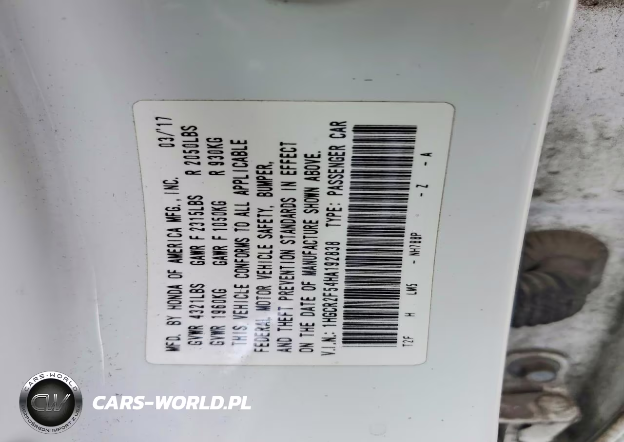 2017 Honda Accord Sport VIN:1HGCR2F54HA192838 - 12