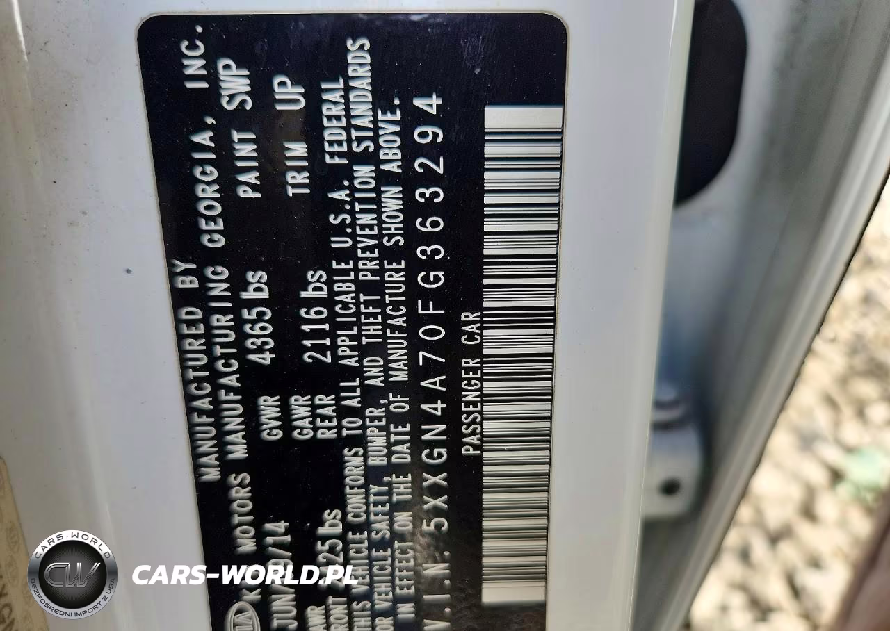 2015 Kia Optima Ex VIN:5XXGN4A70FG363294 - 12