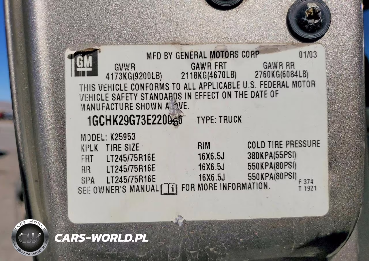 2003 Chevrolet Silverado K2500 Heavy Duty VIN:1GCHK29G73E220056 - 13