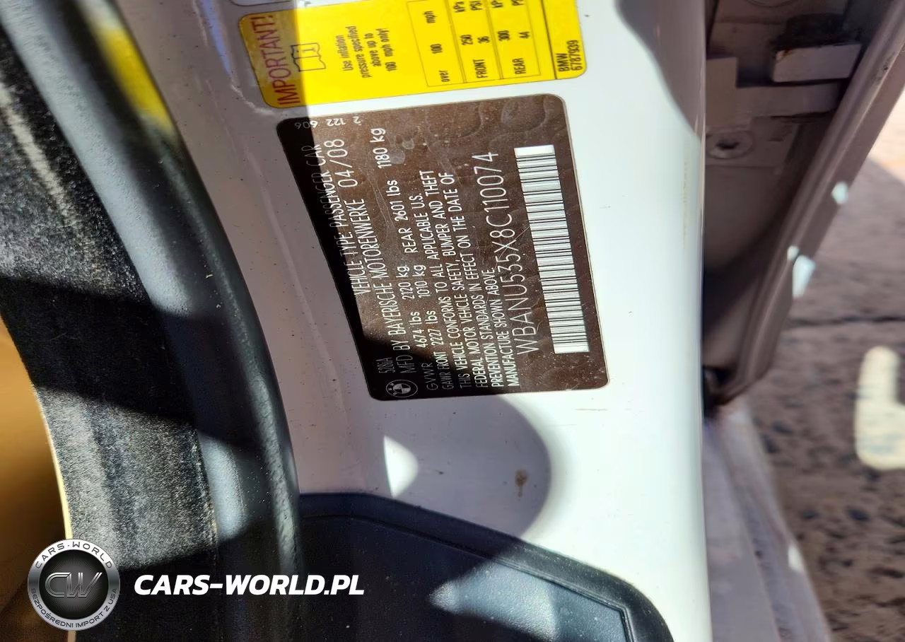 2008 BMW 528 I VIN:WBANU535X8C110074 - 12