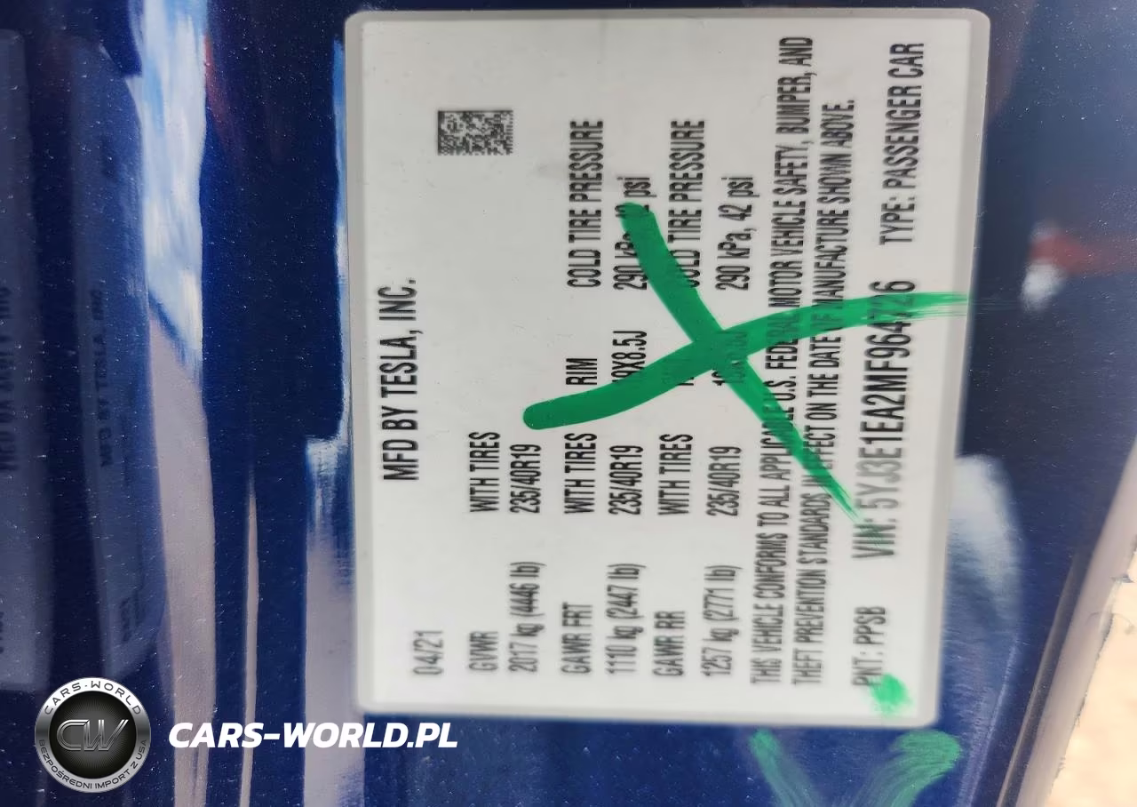 2021 Tesla Model 3 VIN:5YJ3E1EA2MF964726 - 12