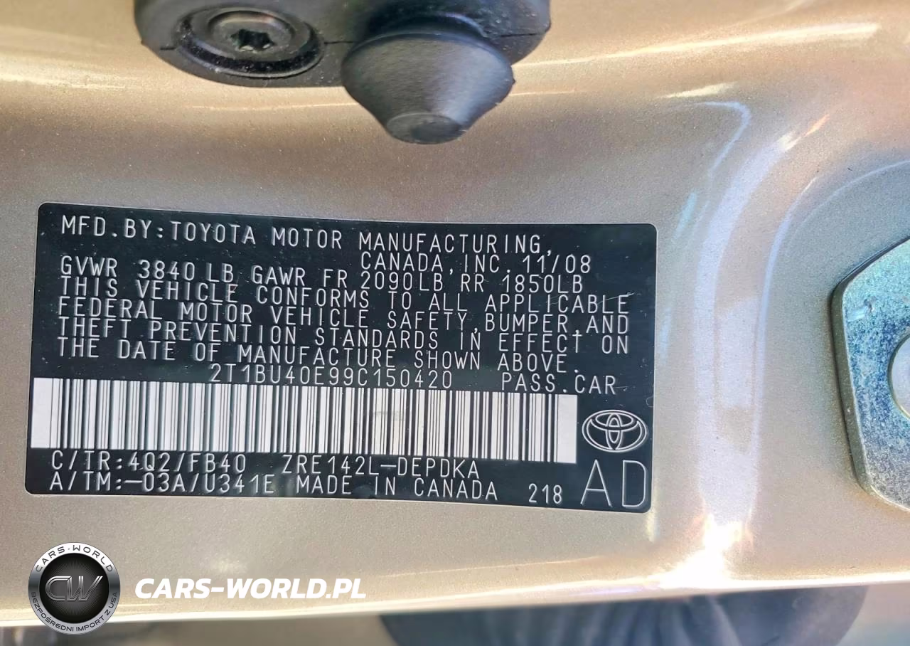 2009 Toyota Corolla Le VIN:2T1BU40E99C150420 - 13