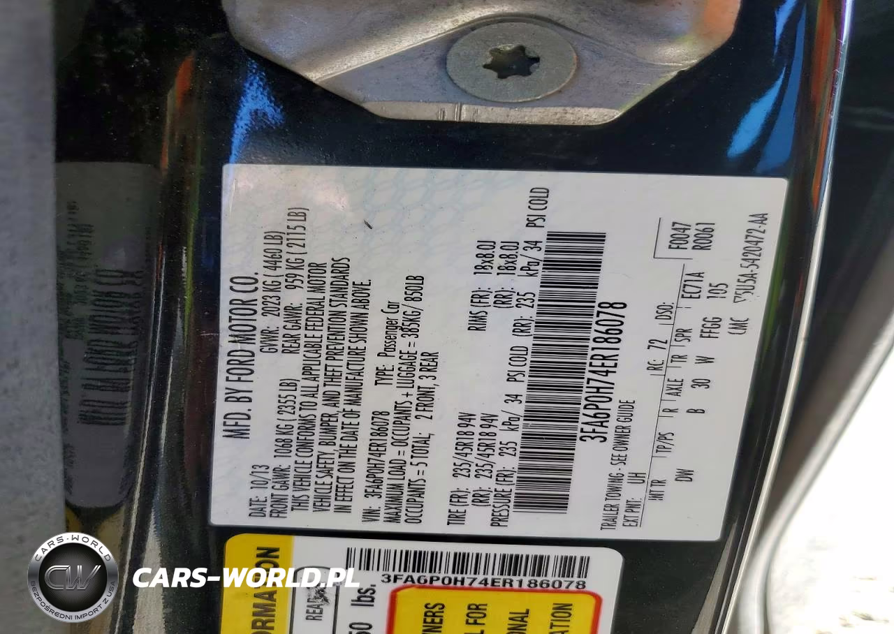 2014 Ford Fusion Se VIN:3FA6P0H74ER186078 - 12