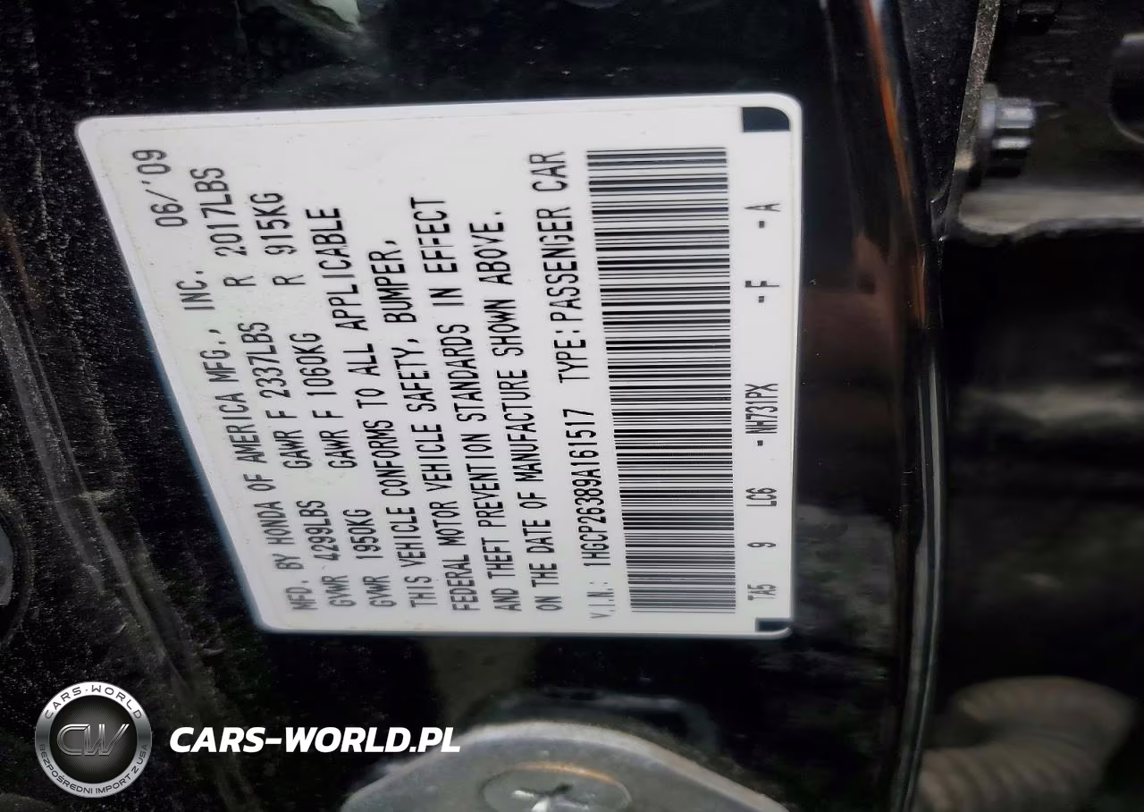 2009 Honda Accord Lx VIN:1HGCP26389A161517 - 13