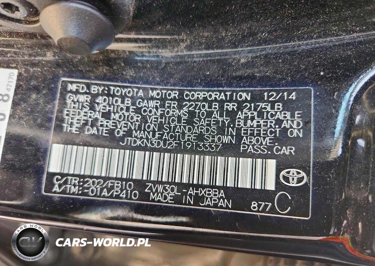 2015 Toyota Prius One VIN:JTDKN3DU2F1913337 - 12