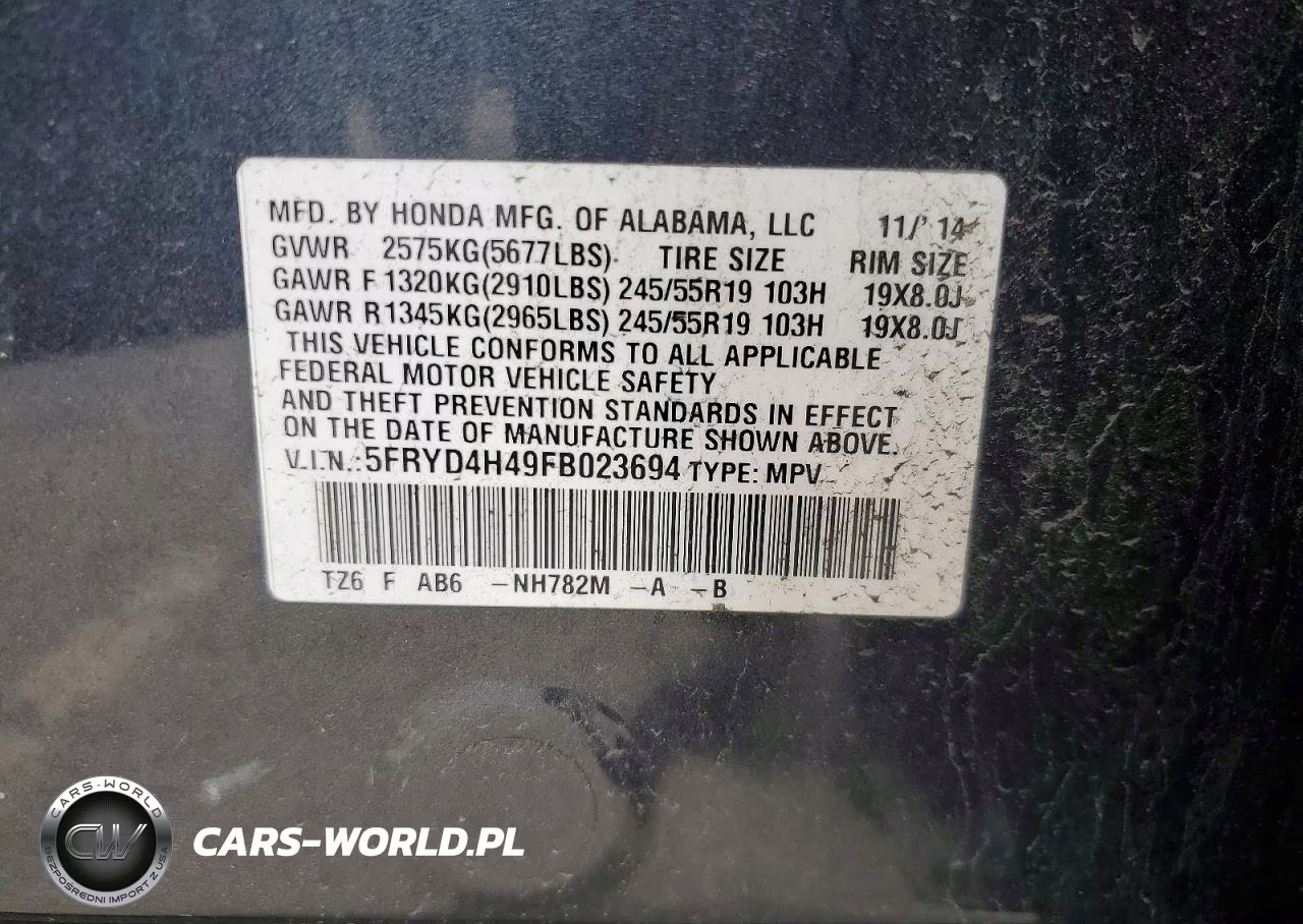 2015 Acura Mdx Technology VIN:5FRYD4H49FB023694 - 14