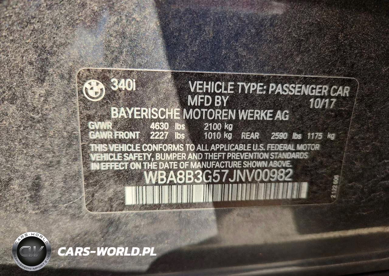 2018 BMW 340 I VIN:WBA8B3G57JNV00982 - 13
