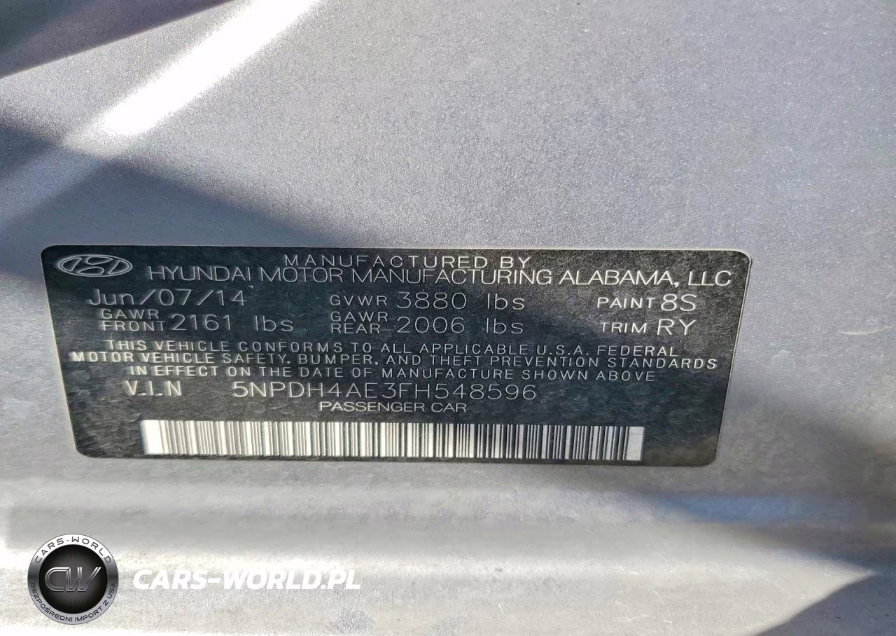 2015 Hyundai Elantra Se VIN:5NPDH4AE3FH548596 - 12