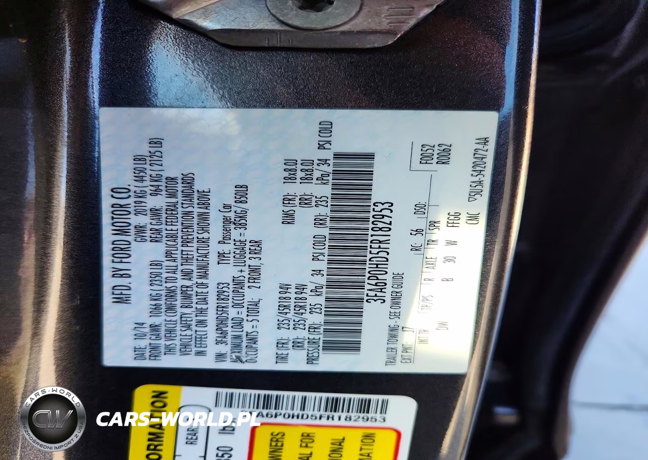 2015 Ford Fusion Se VIN:3FA6P0HD5FR182953 - 12