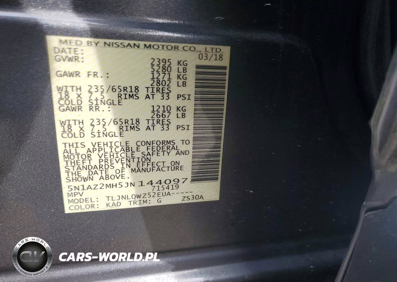 2018 Nissan Murano Sv VIN:5N1AZ2MH5JN144097 - 12