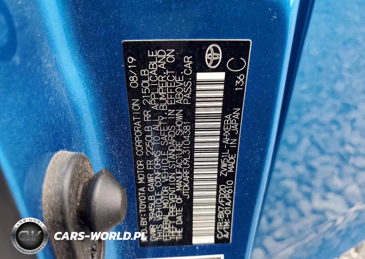 2020 Toyota Prius Le VIN:JTDKARFU9L3104381 - 12