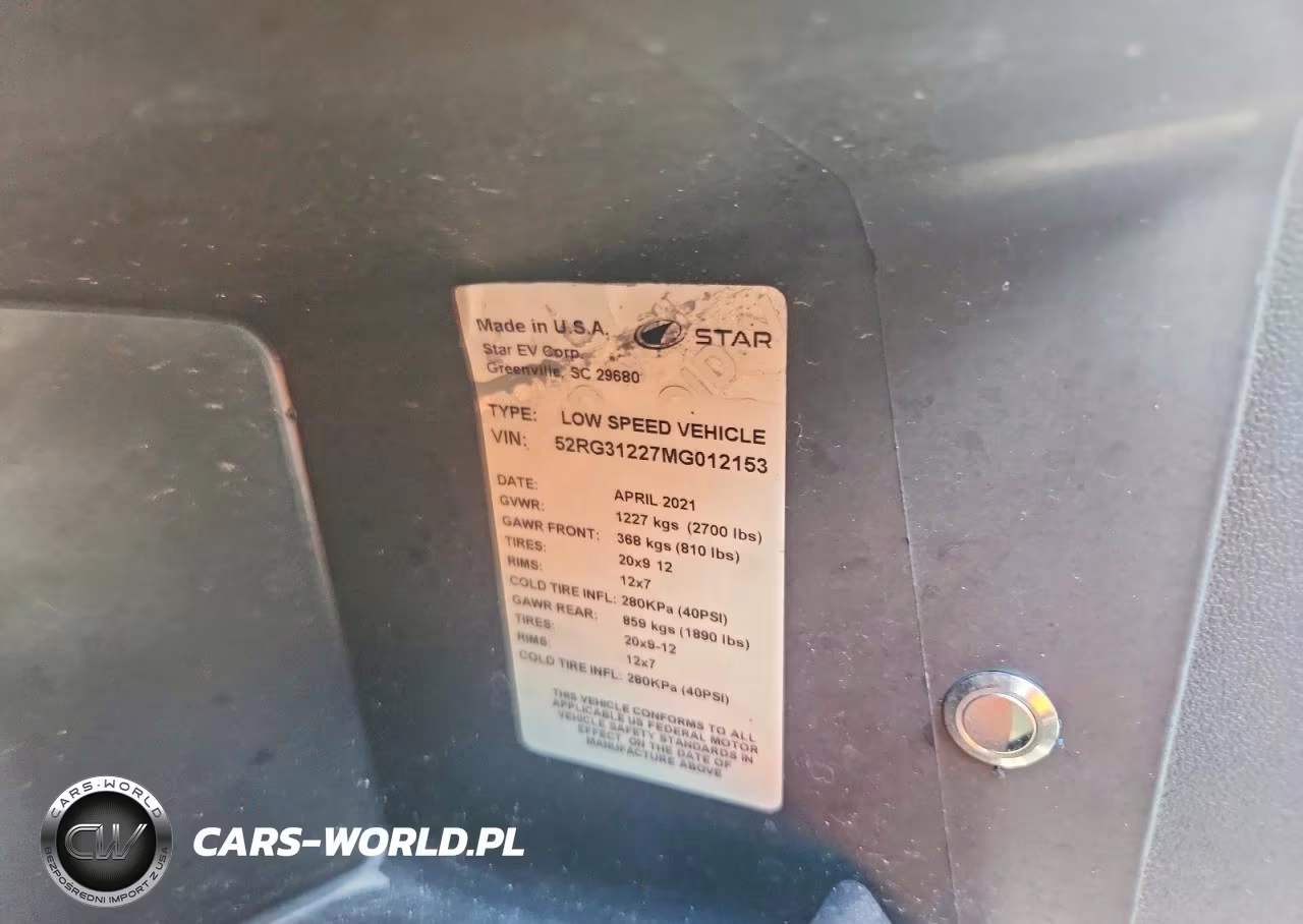 2021 Star Ev Golf Cart VIN:52RG31227MG012153 - 10