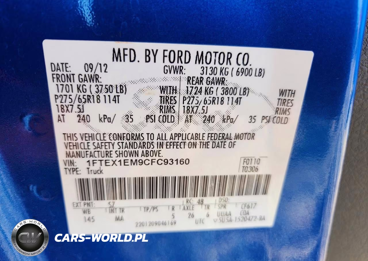 2012 Ford F150 Super Cab VIN:1FTEX1EM9CFC93160 - 12