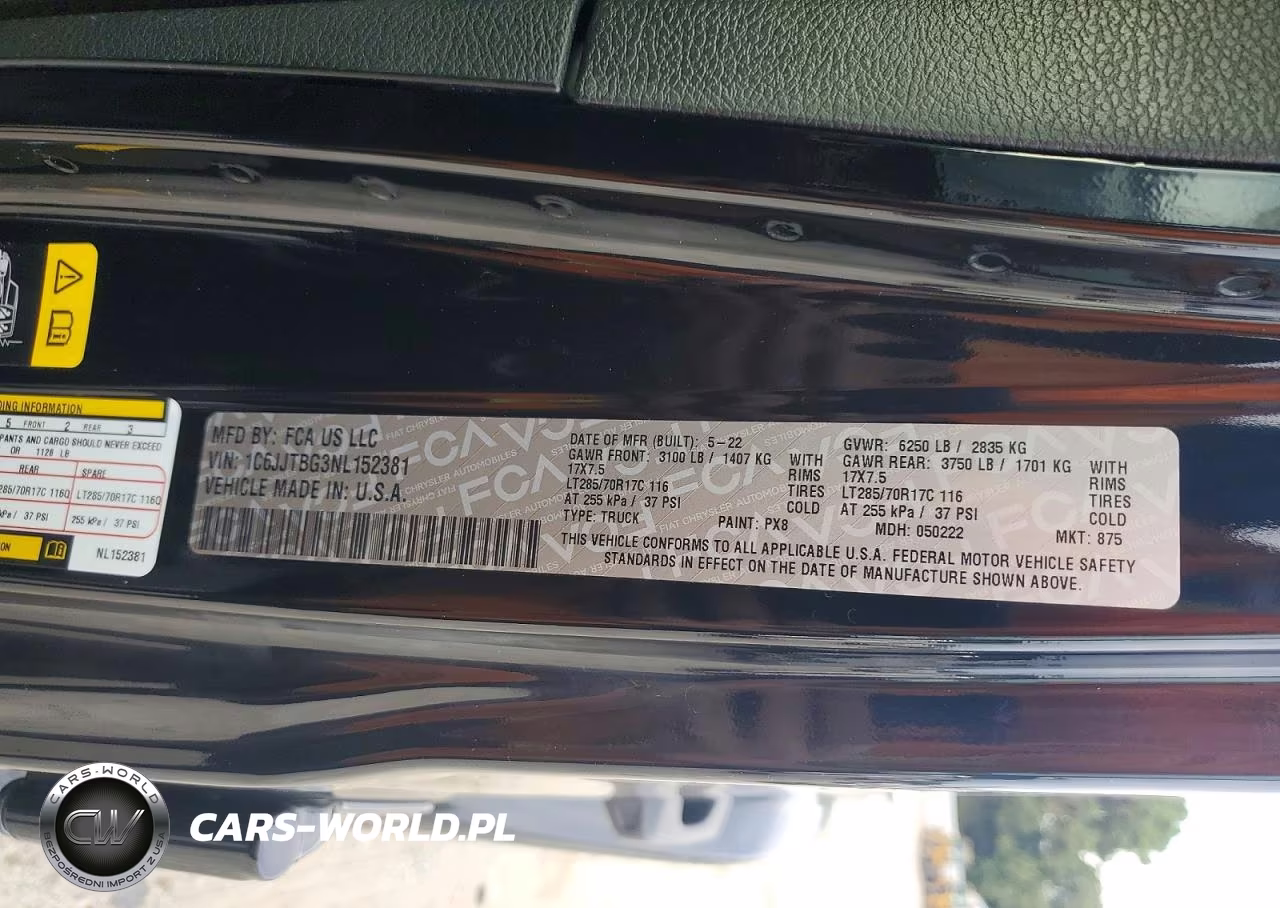 2022 Jeep Gladiator Rubicon VIN:1C6JJTBG3NL152381 - 12