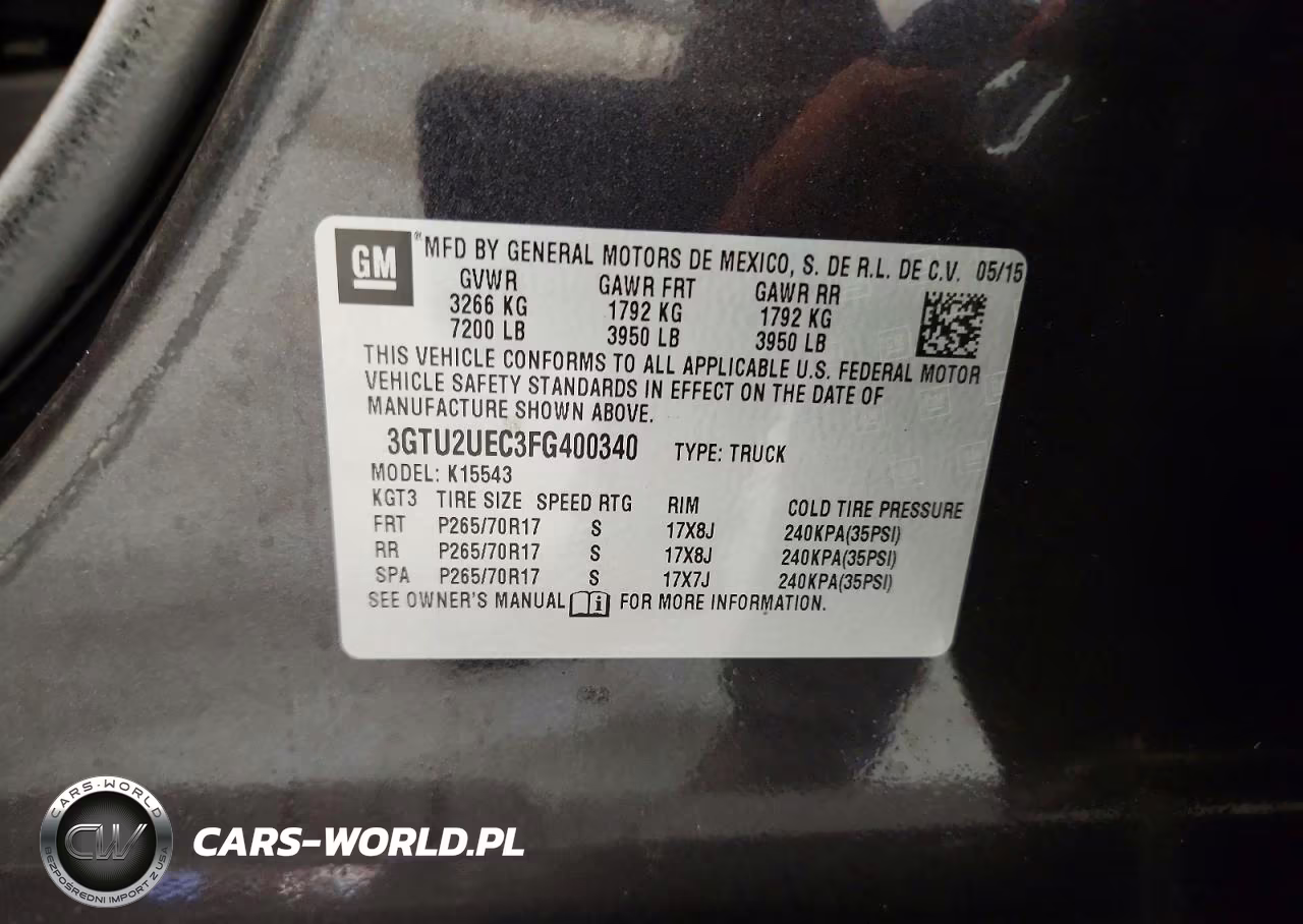 2015 GMC Sierra K1500 Sle VIN:3GTU2UEC3FG400340 - 12