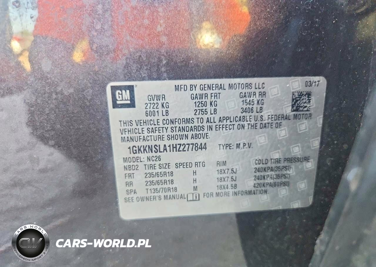 2017 GMC Acadia Sle VIN:1GKKNSLA1HZ277844 - 13