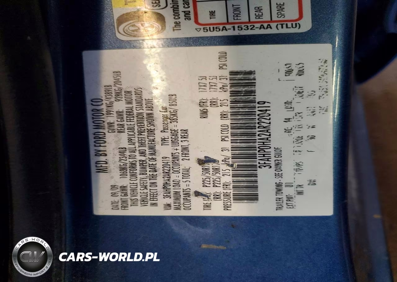 2010 Ford Fusion Se VIN:3FAHP0HA2AR220419 - 12
